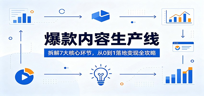 爆款内容生产线：拆解7大核心环节，从0到1落地变现全攻略-搞钱利器