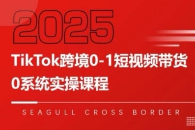 TikTok跨境0-1短视频带货，系统拆解TikTok跨境带货全链路，实现跨境可持续盈利-搞钱利器