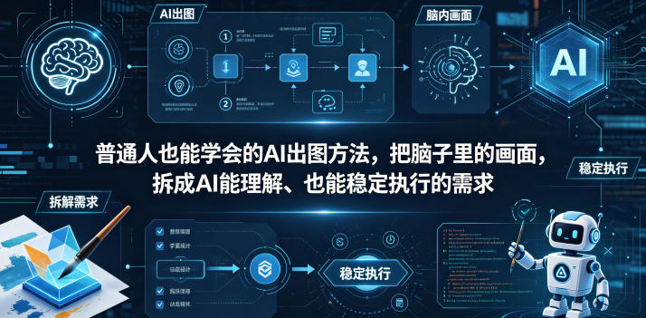 普通⼈也能学会的AI出图⽅法，把脑子里的画面，拆成AI能理解、也能稳定执行的需求【文档】-搞钱利器