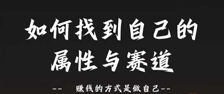 赛道和属性2.0：如何找到自己的属性与赛道，赚钱的方式是做自己-搞钱利器