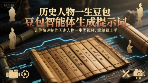 历史人物一生豆包智能体生成提示词，让你快速制作历史人物一生类视频，简单易上手-搞钱利器