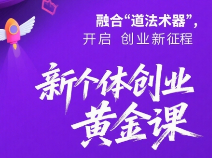 新个体创业黄金课：道法术器四维抢占2025红利-搞钱利器
