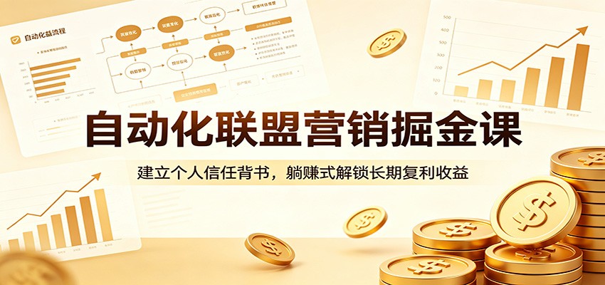 自动化联盟营销掘金课：建立个人信任背书，躺赚式解锁长期复利收益-搞钱利器