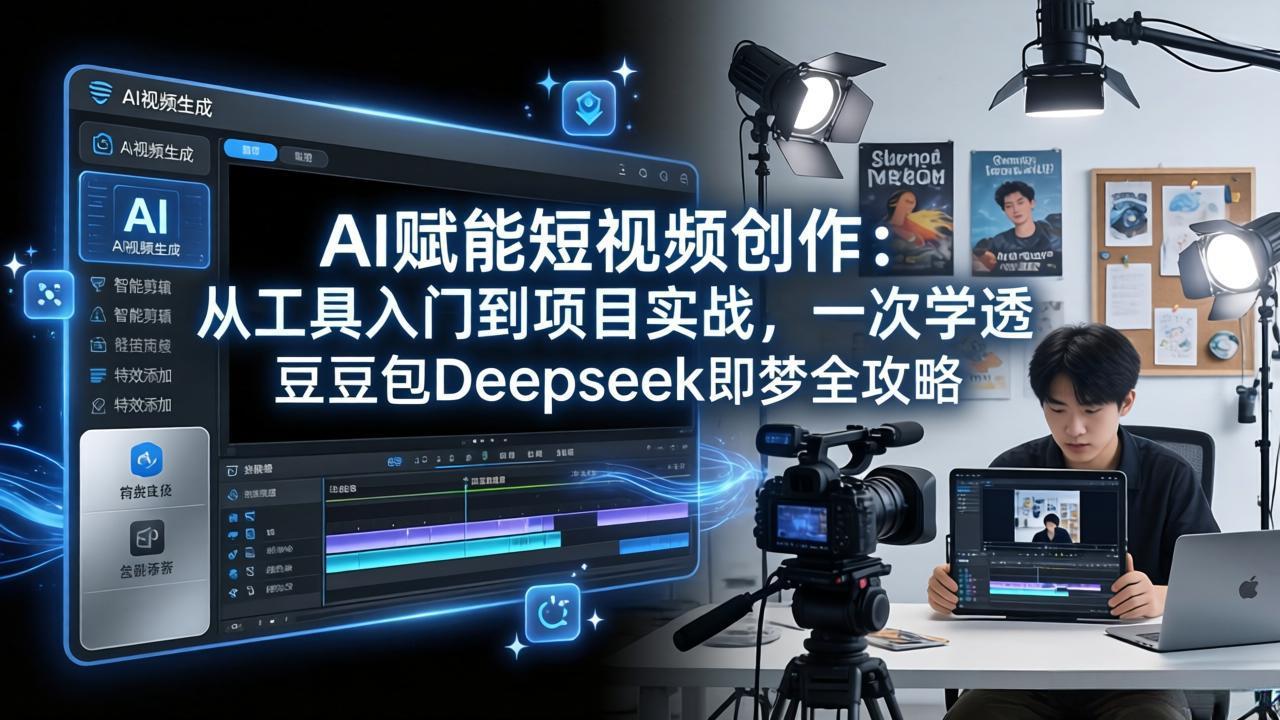 AI赋能短视频创作：从工具入门到项目实战，一次学透豆包Deepseek即梦全攻略-搞钱利器