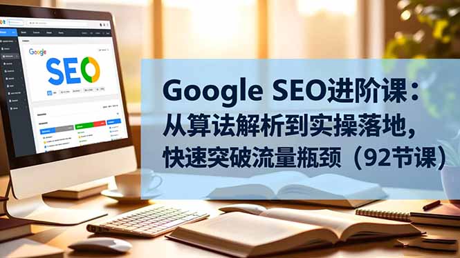 Google SEO进阶课:从算法解析到实操落地,快速突破流量瓶颈(92节课-搞钱利器