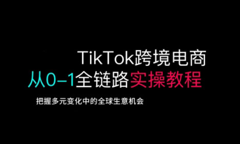 TikTok跨境电商从0-1全链路全方位实操教程，把握多元变化中的全球生意机会-搞钱利器