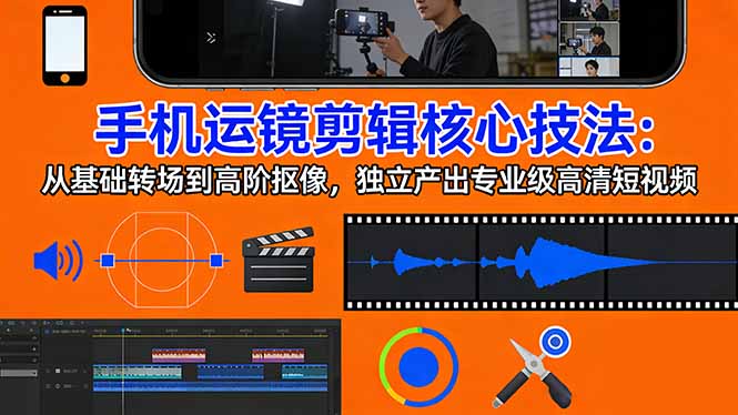 手机运镜 剪辑核心技法：从基础转场到高阶抠像，独立产出专业级高清短视频-搞钱利器