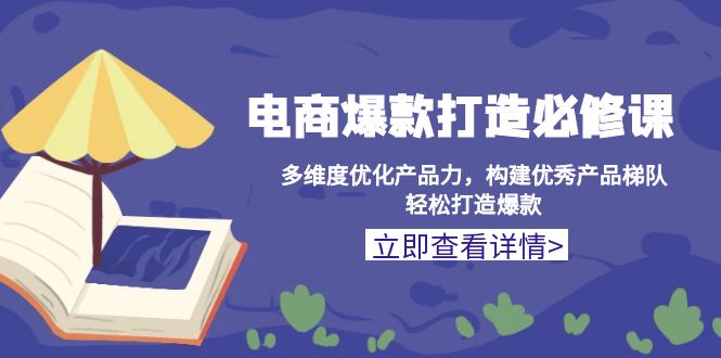 电商爆款打造必修课：多维度优化产品力，构建优秀产品梯队，轻松打造爆款-搞钱利器
