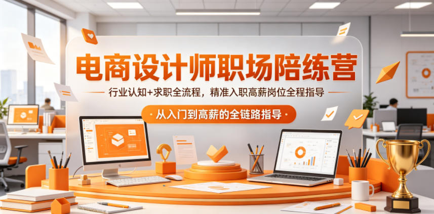 电商设计师职场陪练营,行业认知+求职全流程,精准入职高薪岗位全程指导-搞钱利器