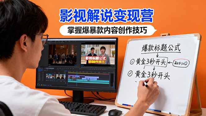 影视解说变现营：通过30+实战案例爆款内容创作技巧，掌握影视解说盈利密码-搞钱利器
