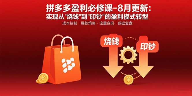 拼多多盈利必修课-8月更新：突破运营瓶颈 实现从烧钱到印钞的盈利模式转型-搞钱利器