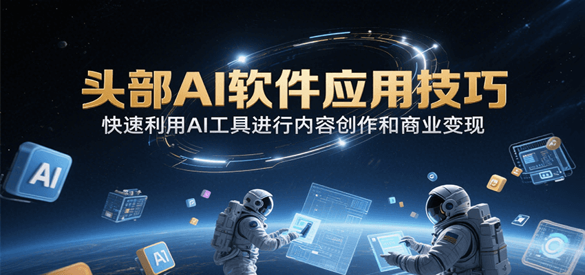 头部AI软件应用技巧，快速利用AI工具进行内容创作和商业变现-搞钱利器