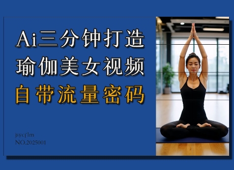 Ai3分钟打造瑜伽美女视频，自带流量密码-搞钱利器