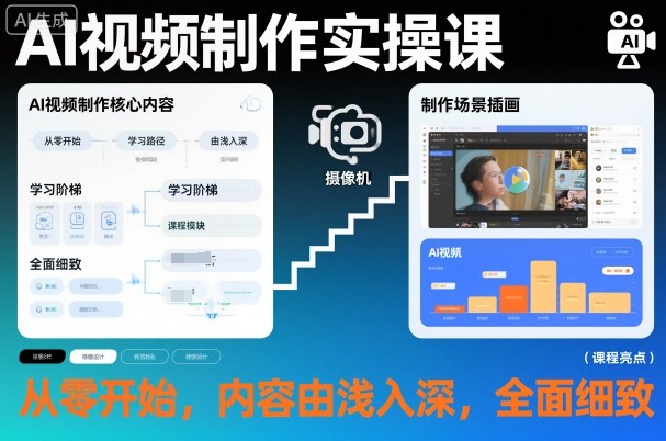AI视频制作实操课，从零开始，内容由浅入深，全面细致-搞钱利器
