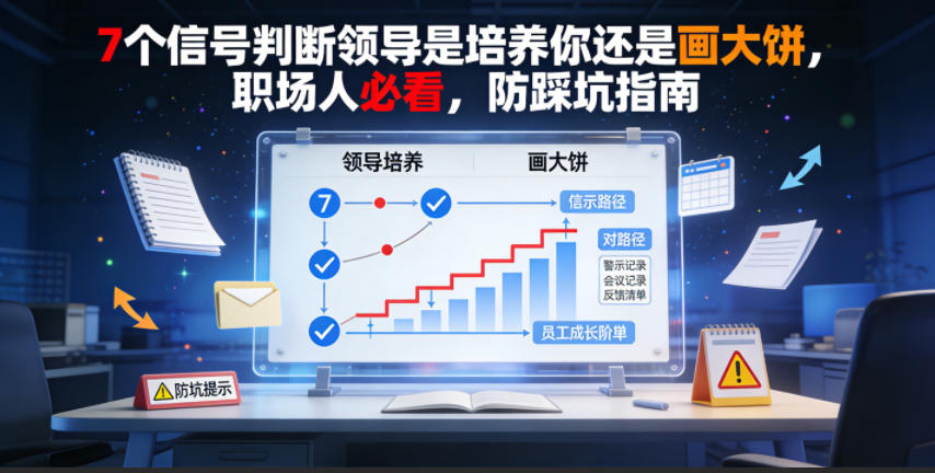 付费文章：7个信号判断领导是培养你还是画大饼，职场人必看，防踩坑指南-搞钱利器