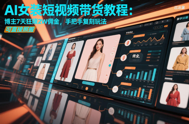 AI女装短视频带货教程：博主7天狂賺2W佣金，手把手复刻玩法，可直接照搬-搞钱利器