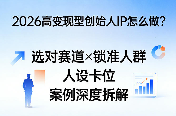2026高变现型创始人IP怎么做？选对赛道×锁准人群×人设卡位×案例深度拆解-搞钱利器