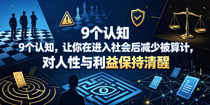 付费文章：9个认知，让你在进入社会后减少被算计，对人性与利益保持清醒-搞钱利器