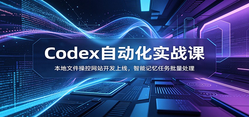 Codex自动化实战课：本地文件操控网站开发上线，智能记忆任务批量处理-搞钱利器