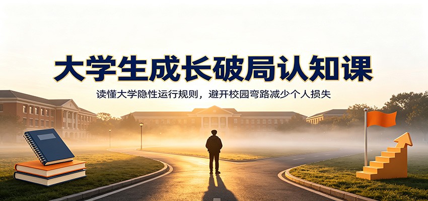 大学生成长破局认知课：读懂大学隐性运行规则，避开校园弯路减少个人损失-搞钱利器