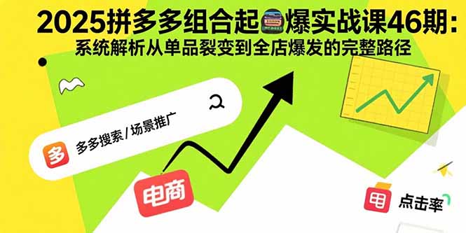 2025拼多多组合起爆实战课46期：系统解析从单品裂变到全店爆发的完整路径-搞钱利器