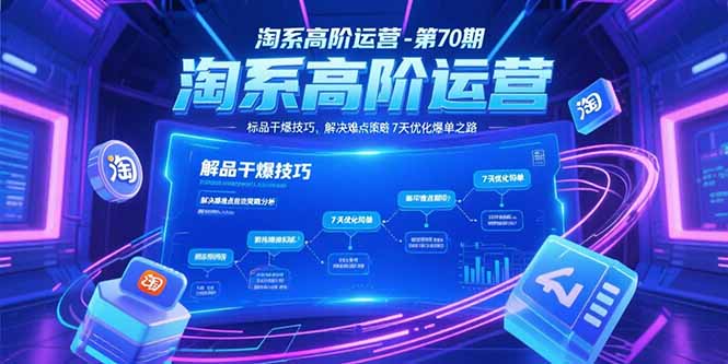 淘系高阶运营-第70期，标品干爆技巧，解决难点策略，大佬操盘方法-搞钱利器
