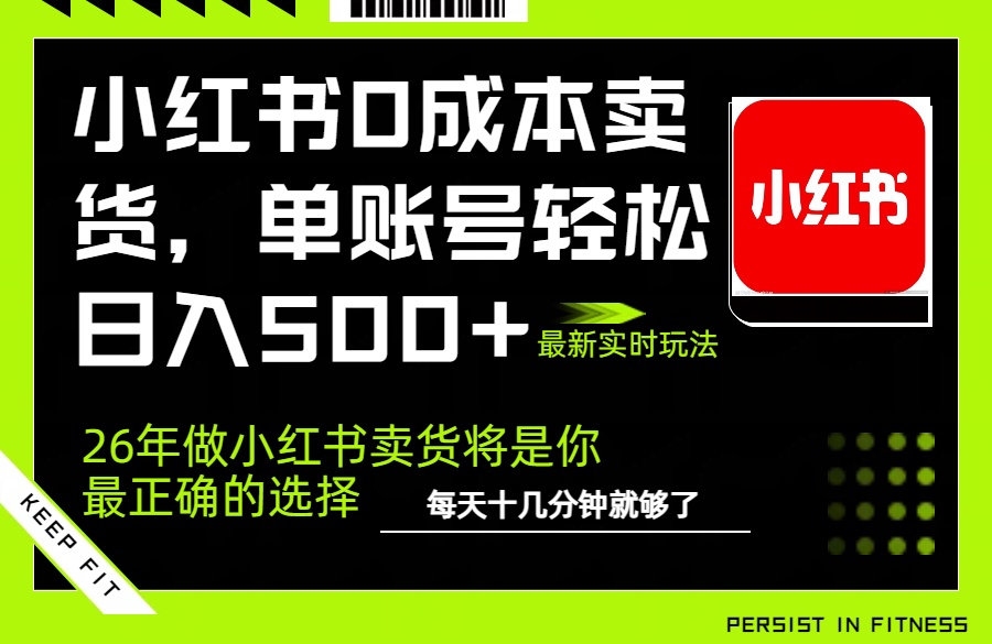 小红书0成本AI卖货，单账号轻松日入500+，完全托管AI，可矩阵放大-搞钱利器