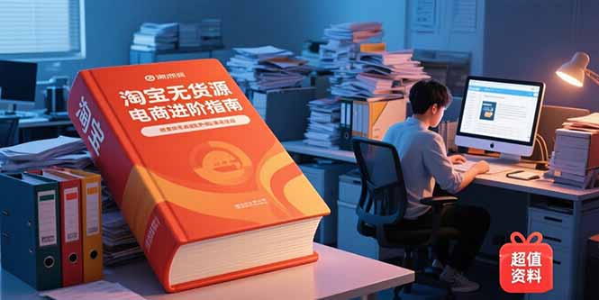 淘宝无货源电商进阶指南，包含新人课、进阶课，配套资料，蓝海选品等-搞钱利器