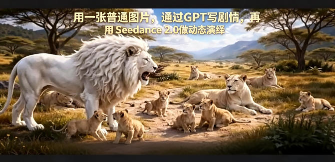 用一张普通图片，通过GPT写剧情，再用Seedance 2.0做动态演绎，居然能生成迪士尼风格搞笑动画-搞钱利器