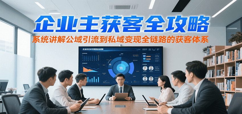 企业主获客全攻略，系统讲解公域引流到私域变现全链路的获客体系-搞钱利器