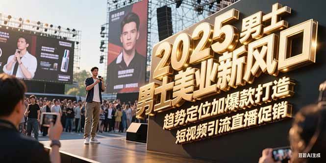 2025男士美业新风口，趋势定位加爆款打造，短视频引流直播促销-搞钱利器
