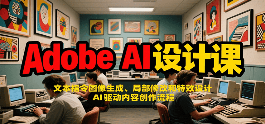 Adobe AI设计课：文本指令图像生成、局部修改和特效设计，AI驱动内容创作流程-搞钱利器