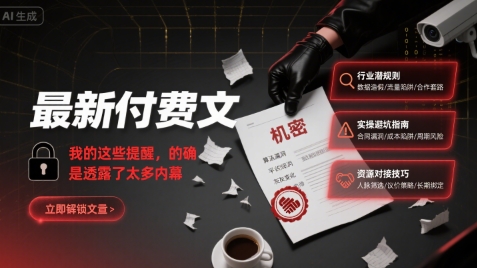 最新付费文：我的这些提醒，的确是透露了太多内幕-搞钱利器