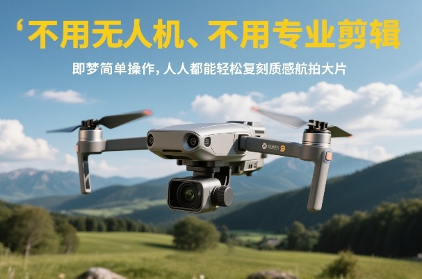 不用无人机、不用专业剪辑，即梦简单操作，人人都能轻松复刻质感航拍大片-搞钱利器