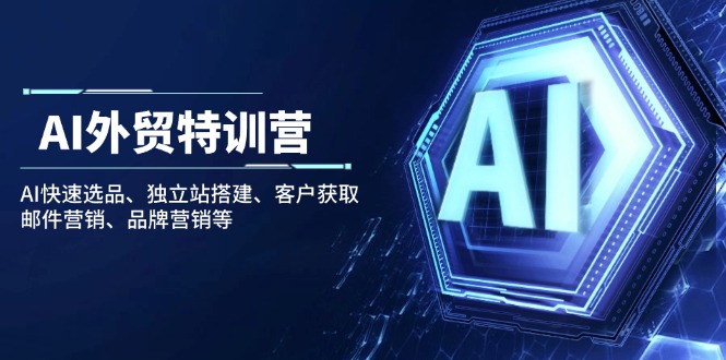 AI外贸特训营：AI快速选品、独立站搭建、客户获取、邮件营销、品牌营销等-搞钱利器