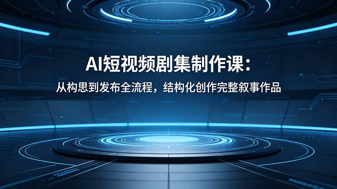 AI短视频剧集制作课：从构思到发布全流程，结构化创作完整叙事作品-搞钱利器