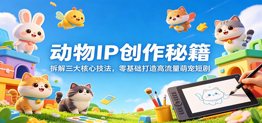 动物IP创作秘籍：拆解三大核心技法，零基础打造高流量萌宠短剧-搞钱利器
