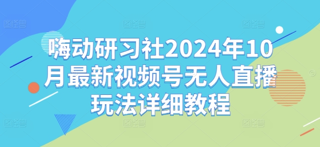 嗨动研习社2024年10月最新视频号无人直播玩法详细教程-搞钱利器