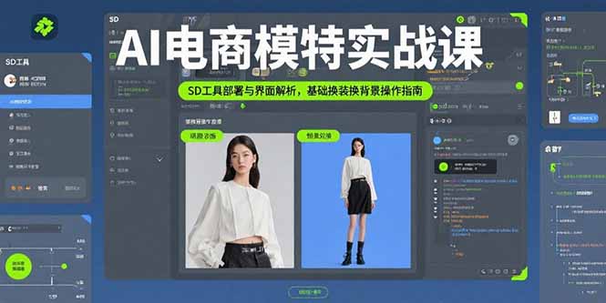 AI电商模特实战课，SD工具部署与界面解析，基础换装换背景操作指南-搞钱利器