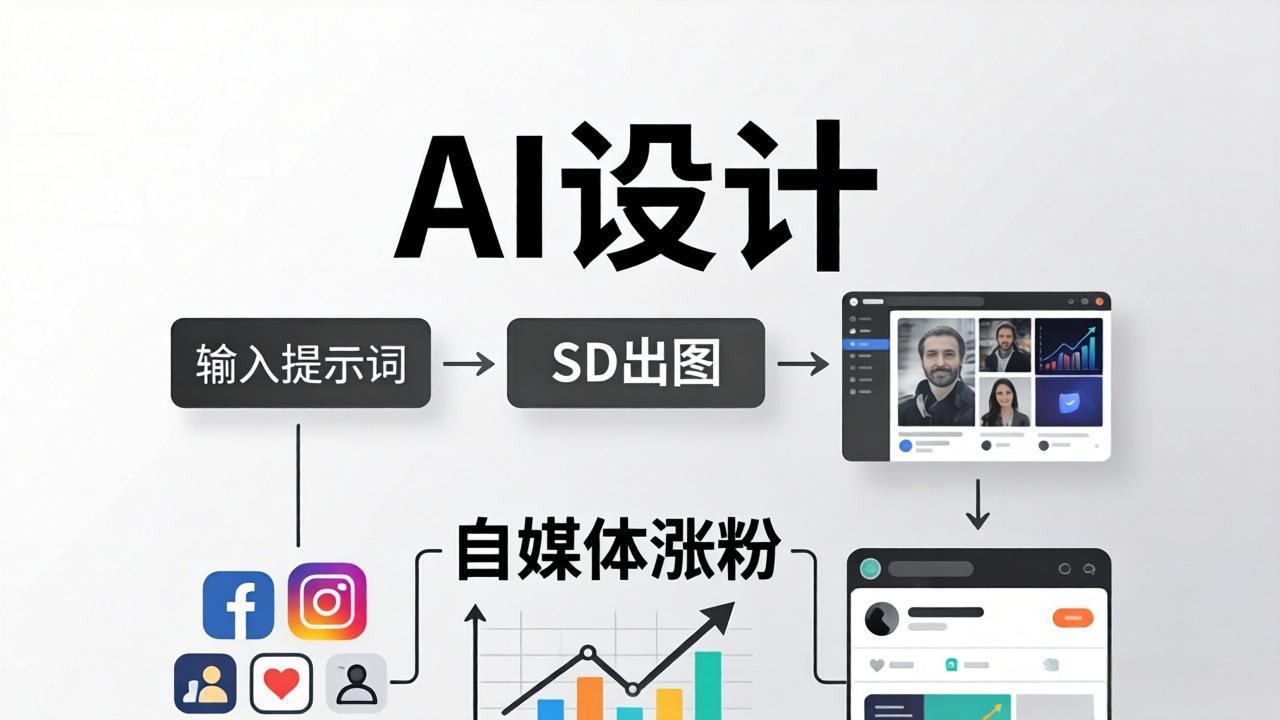 人人都是AI设计师：SD出图+自媒体涨粉一站教学，告别图文素材焦虑，AI设计让你轻松避开内卷-搞钱利器