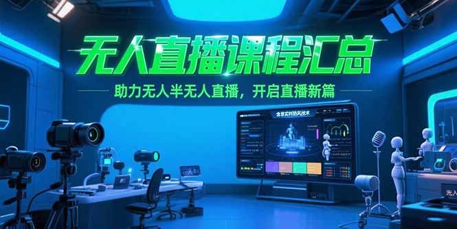 无人直播课程汇总，含非实时防风技术，助力无人半无人直播，开启直播新篇-搞钱利器