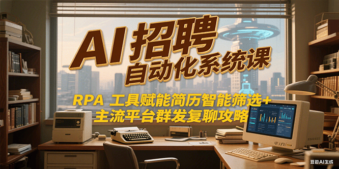 AI招聘自动化系统课，RPA工具赋能简历智能筛选+主流平台群发复聊全攻略-搞钱利器