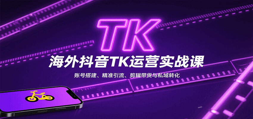 海外抖音TK运营实战课：账号搭建、精准引流、剪辑带货与私域转化-搞钱利器