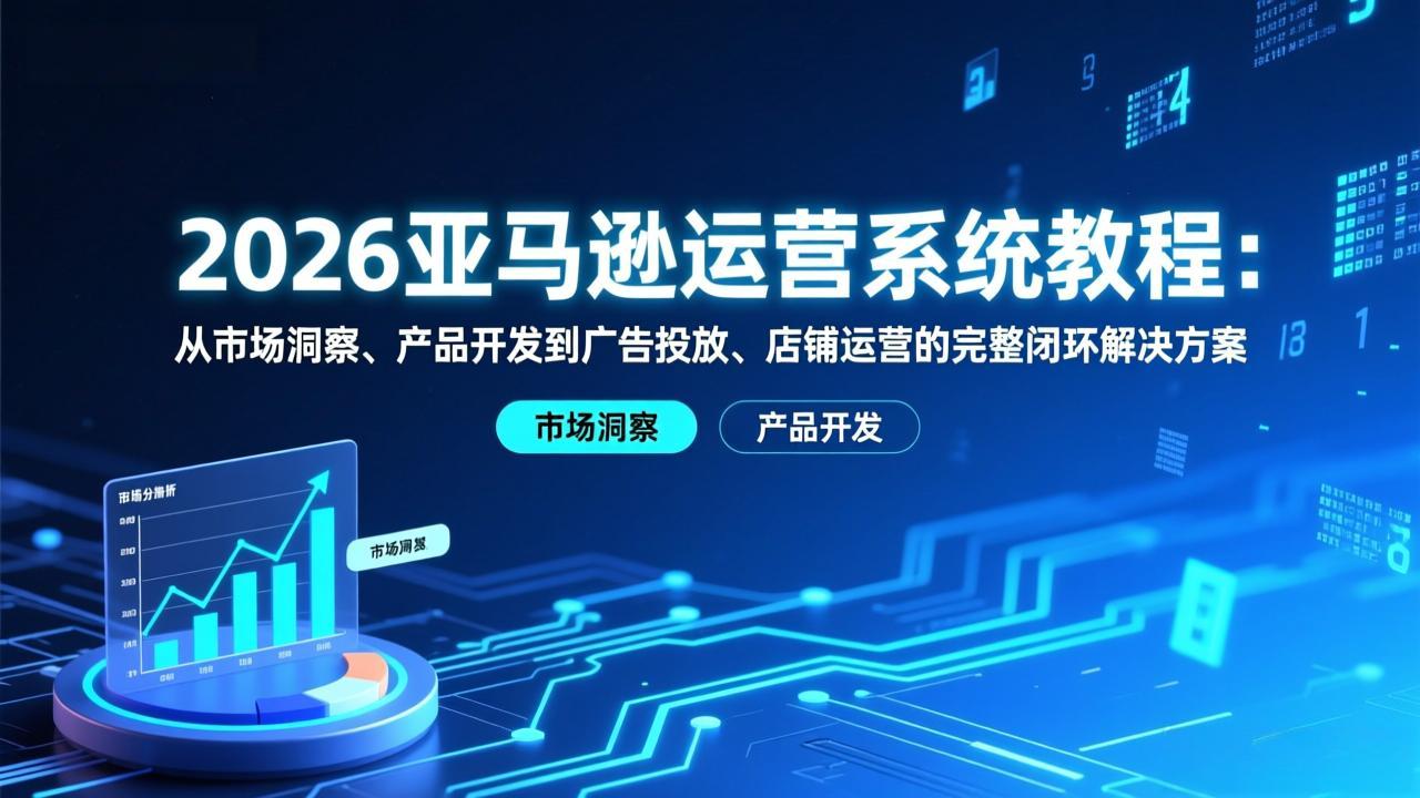 2026亚马逊运营系统教程:从市场洞察、产品开发到广告投放、店铺运营的完整闭环解决方案-搞钱利器