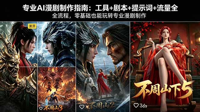 专业AI漫剧制作指南：工具+剧本+提示词+流量全流程，零基础也能玩转专业漫剧制作-搞钱利器