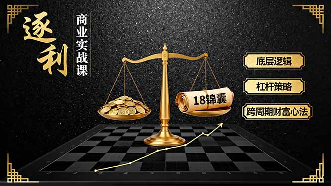 《逐 利》商业实战课,底层逻辑、杠杆策略、18锦囊,跨周期财富心法(更新-搞钱利器