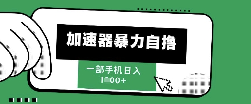205新风口，加速器暴力自撸，单机日入1k+【揭秘】-搞钱利器