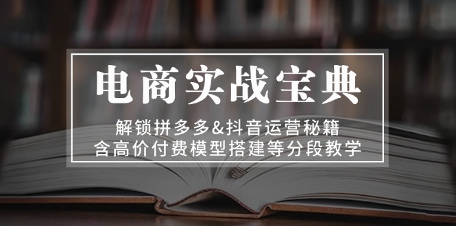 电商实战宝典 解锁拼多多&抖音运营秘籍 含高价付费模型搭建等分段教学-搞钱利器