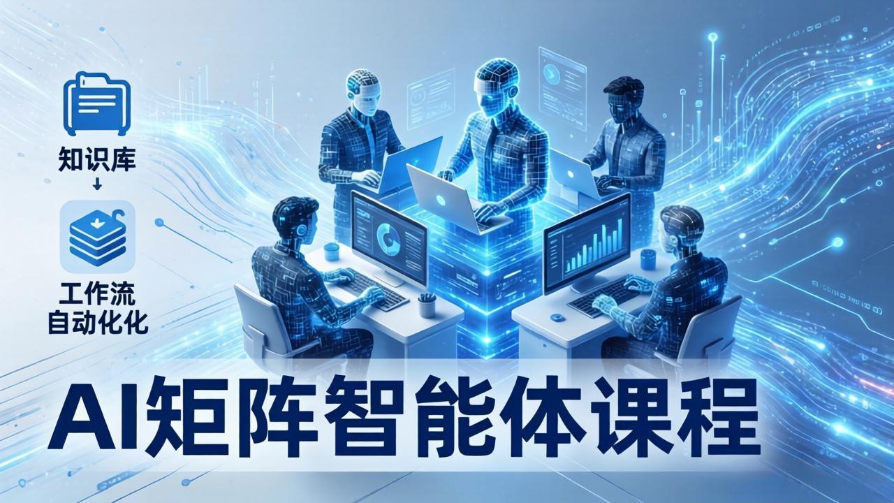 AI矩阵智能体实战：100个数字员工批量生产内容，文本知识库+工作流自动化全搞定-搞钱利器