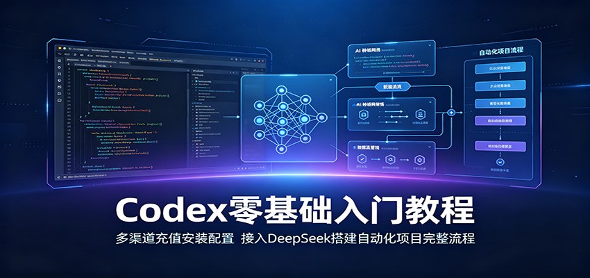 Codex零基础入门教程：多渠道充值安装配置，接入DeepSeek搭建自动化项目完整流程-搞钱利器